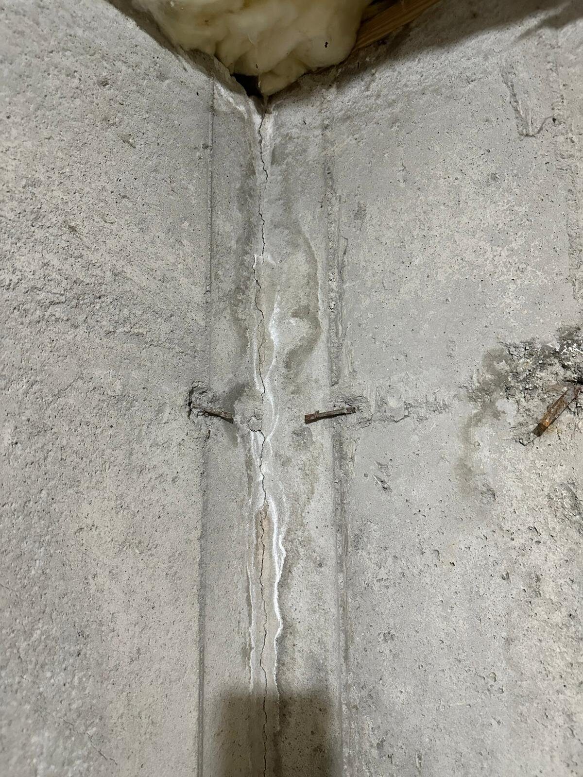 Foundation wall crack injection ports installed by Concrete Solutions MA
