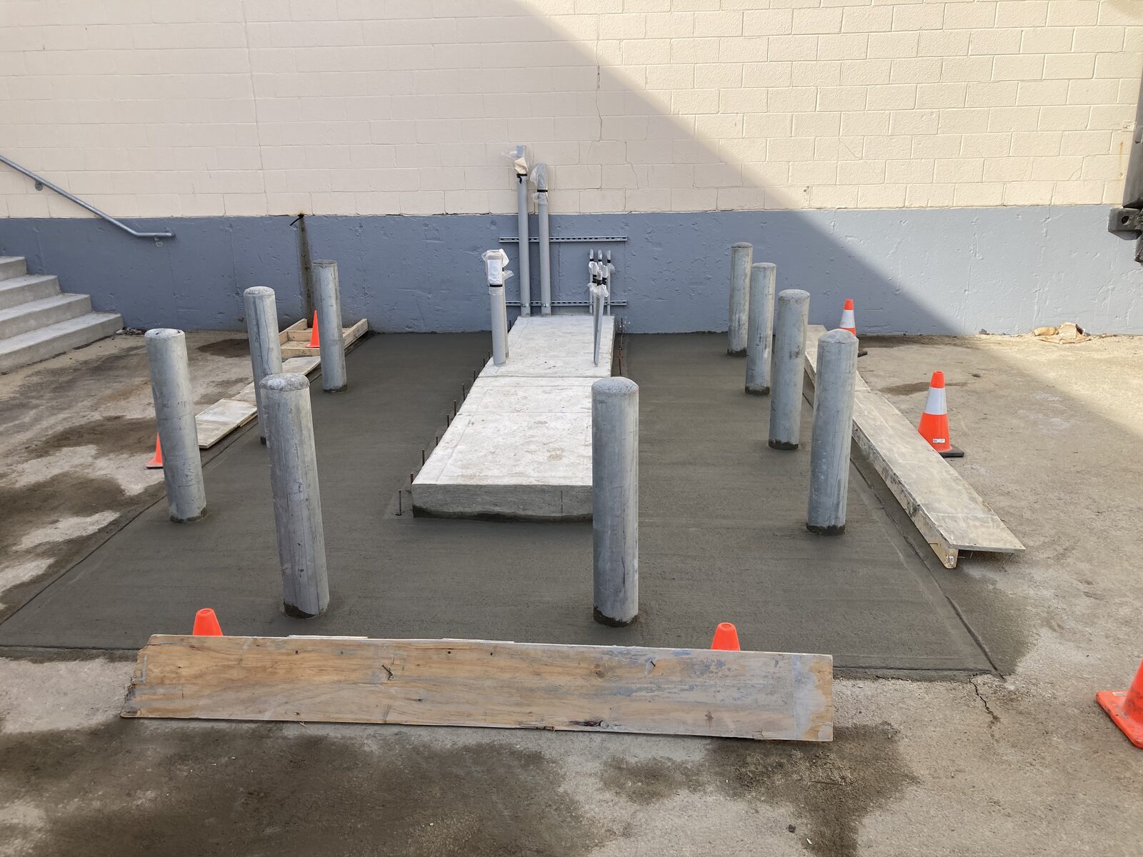 Concrete equipment pad pour by Concrete Solutions LLC Massachusetts