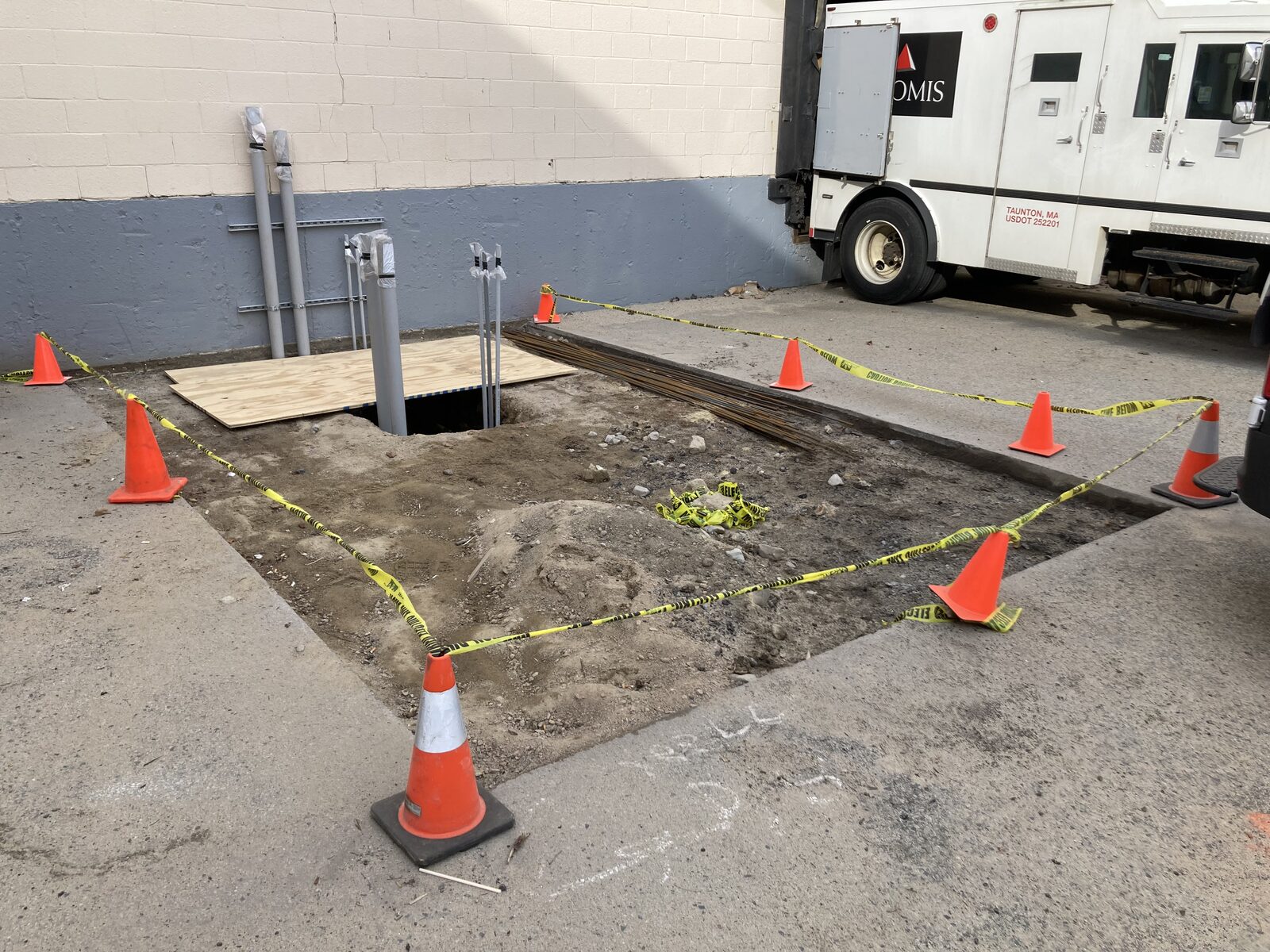 Mechanical equipment pad finished by Concrete Solutions in Eastern MA