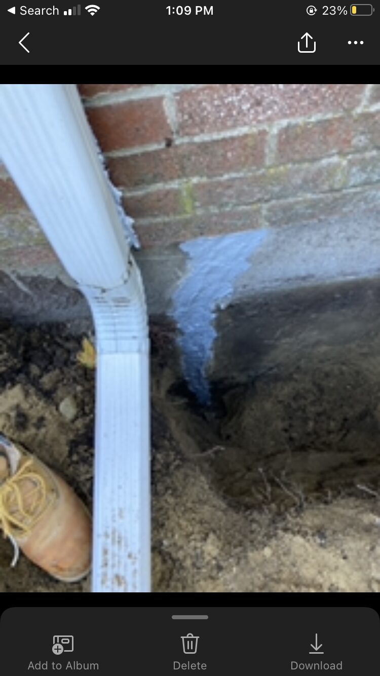 Exterior foundation waterproofing membrane installation by Concrete Solutions MA
