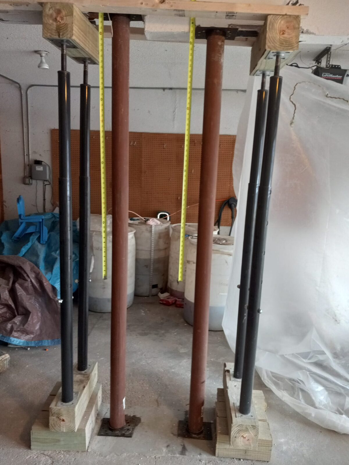 Lally column structural concrete repair by Concrete Solutions LLC in Massachusetts